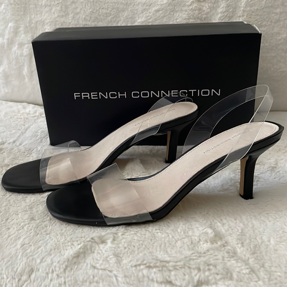 French Connected illusion sandals.  Display model